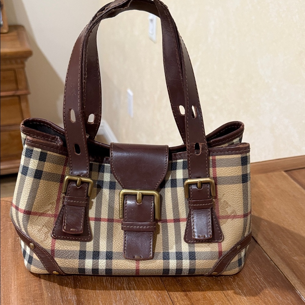 Burberry Brown and Tan Shoulder Bag